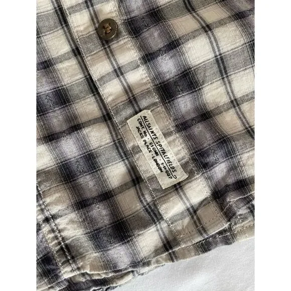 Allsaints Spitalfields Parson Button Down Plaid Women Shirt Size 8 Western Rodeo - Picture 10 of 13
